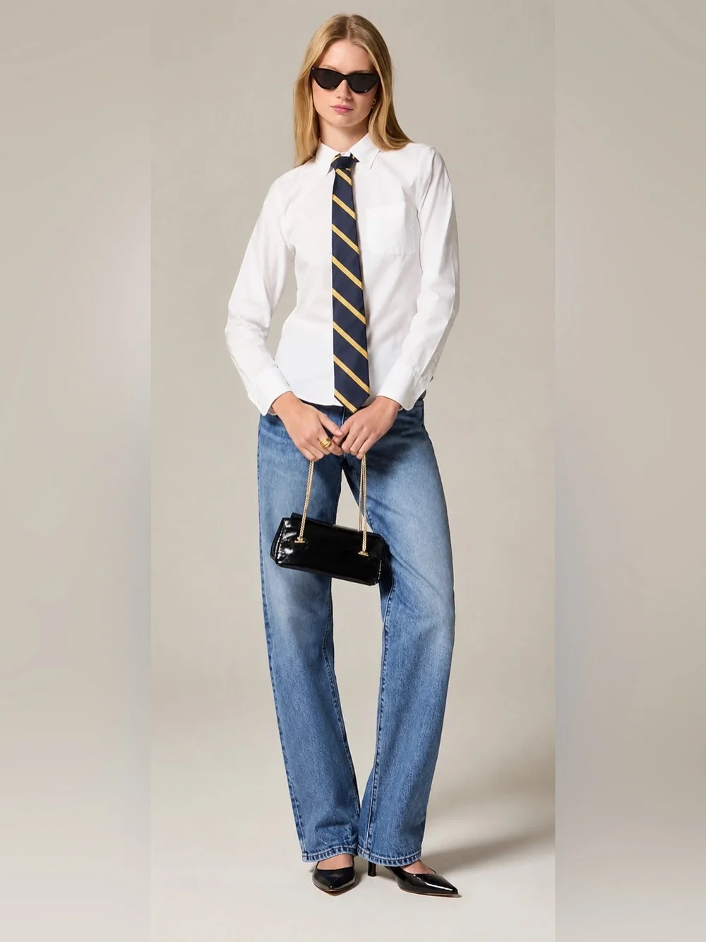 J.Crew Shrunken button-up shirt in broken-in cotton oxford white